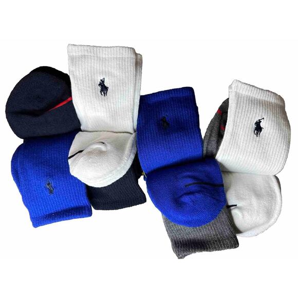 12 Pairs Polo Ralph Lauren Classic Sport Socks Bear Flag Men’s Shoe Size 6-12.5 - Picture 8 of 9